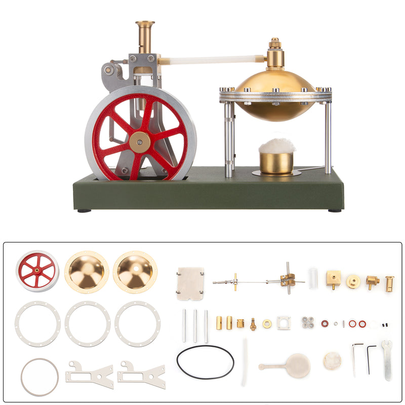 ENJOMOR DIY Assembly Steam Engine Kit Retro Vertical with Spherical Boiler DIY KIT - EngineDIY