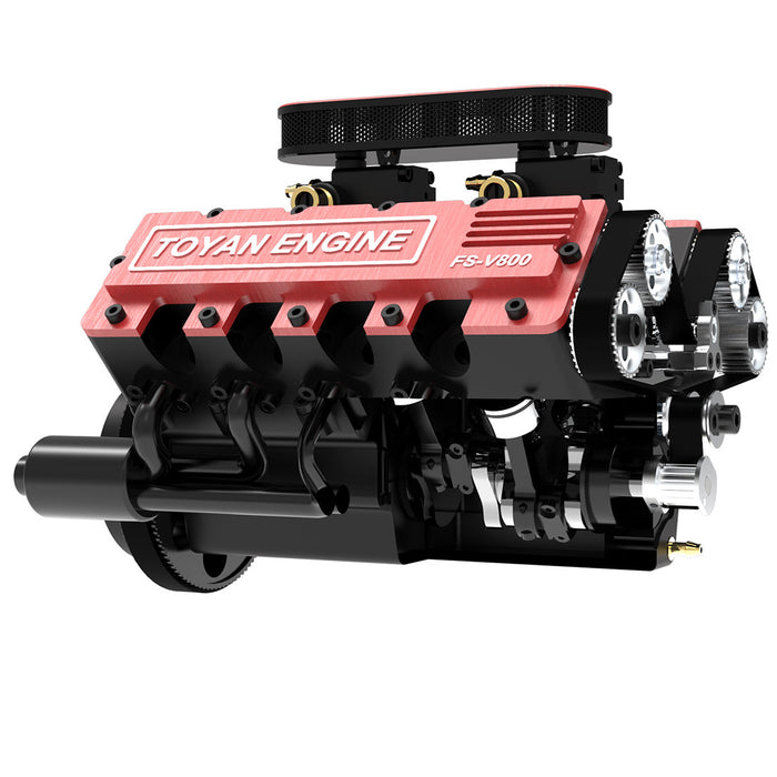 TOYAN HOWIN FS-V800 - Kit de motor de 8 cilindros modelo Nitro refrigerado  por agua de cuatro tiempos para coche RC, barco, ciencia física, juguete de