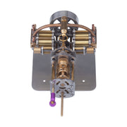 Mini Horizontally Opposed 4-Cylinder Steam Engine Model With Gearbox For Small Steam Model Ship - EngineDIY
