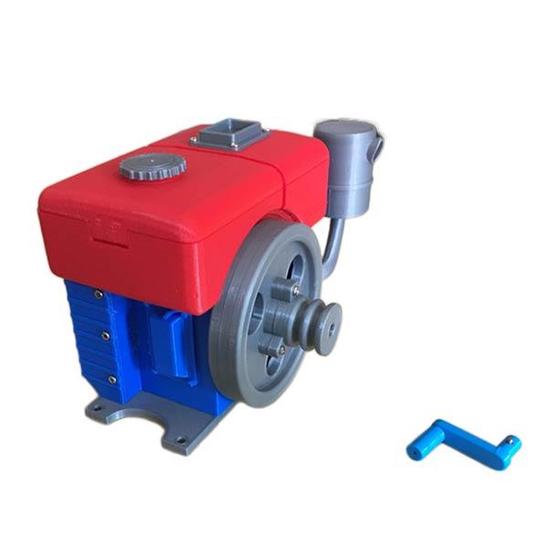 3D Printed Single Cylinder Diesel Engine Model Tractor Engine Stem Toy with Motor - enginediy