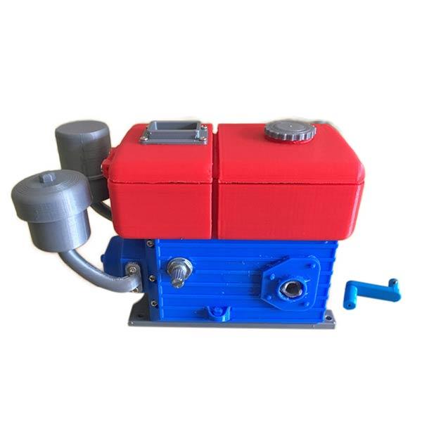 3D Printed Single Cylinder Diesel Engine Model Tractor Engine Stem Toy with Motor - enginediy