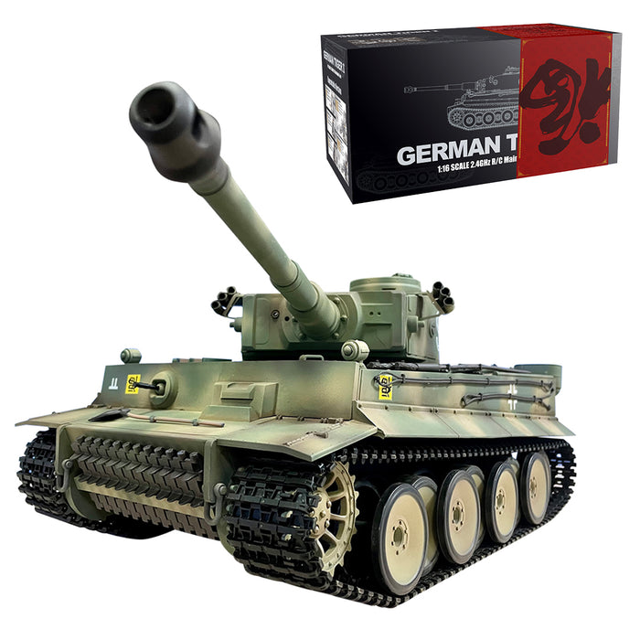 1/16 RC Tan 2.4G German S33 Tiger I RC Tank Military Vehicle with Lights&Sounds (7.0 Basic Edition)