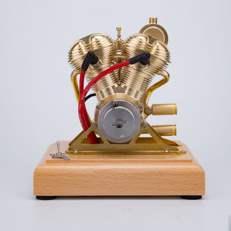 R28 4.3CC Mini OHV V-Twin V2 Engine Double-cylinder Four-stroke Motorcycle Gasoline IC Engine Model - EngineDIY