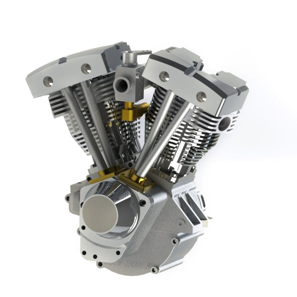 CISON FG-VT157 15.7cc Mini OHV V-twin V2 Shovelhead Engine 4-Stroke Air-cooled Gasoline Engine Motorcycle RC Engine Model