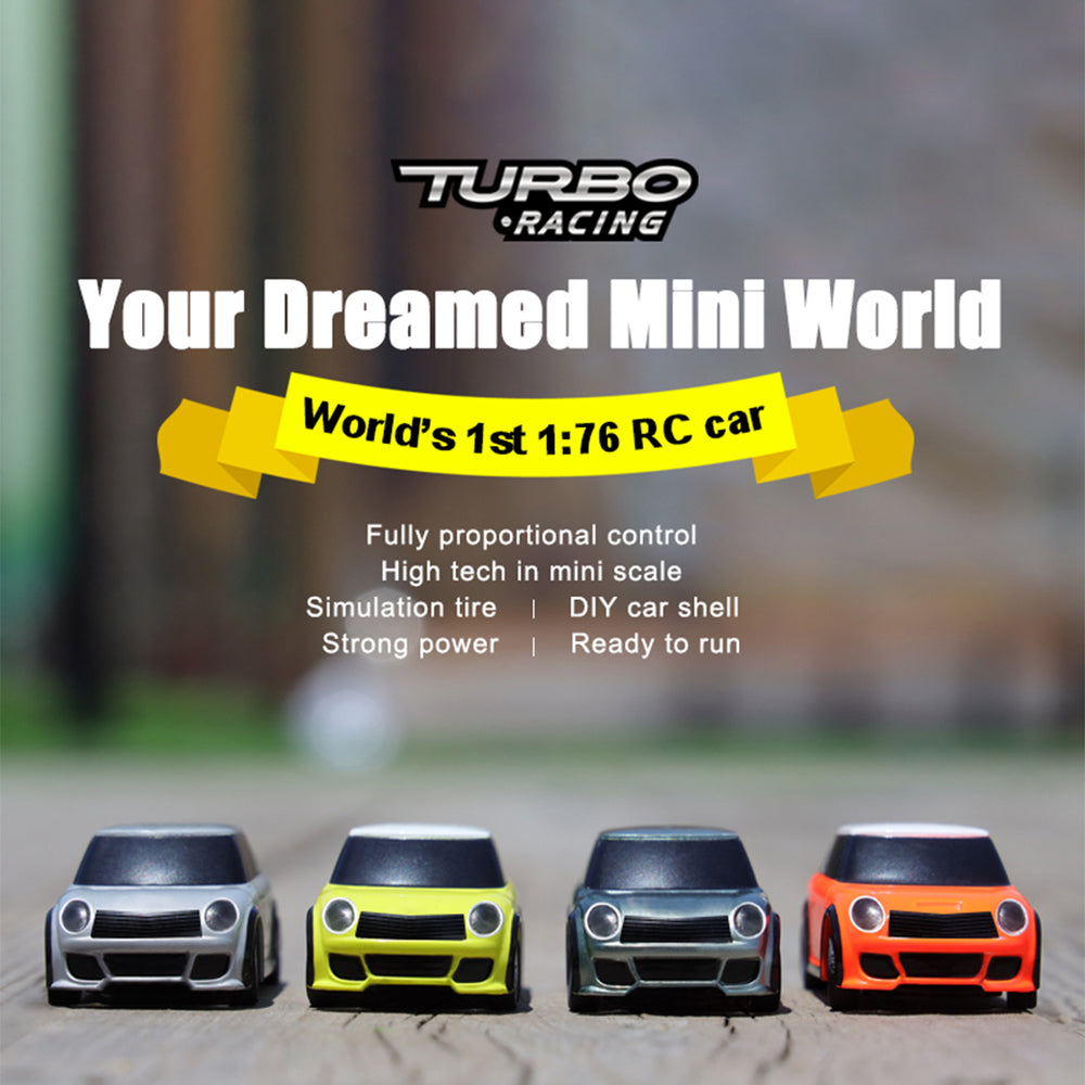 TURBO Racing 2.4Ghz 1:76 Full Scale Electric RC Car with P31 Remote Controller Desktop Toy - enginediy