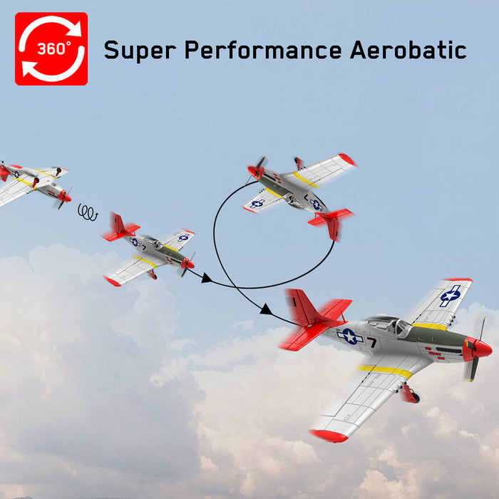 VOLANTEXRC P51D 650mm 2.4G RC EPO Fixed Wing Aircraft with Xpilot 6 Axis Gyroscope Helicopter for Beginner- RTF