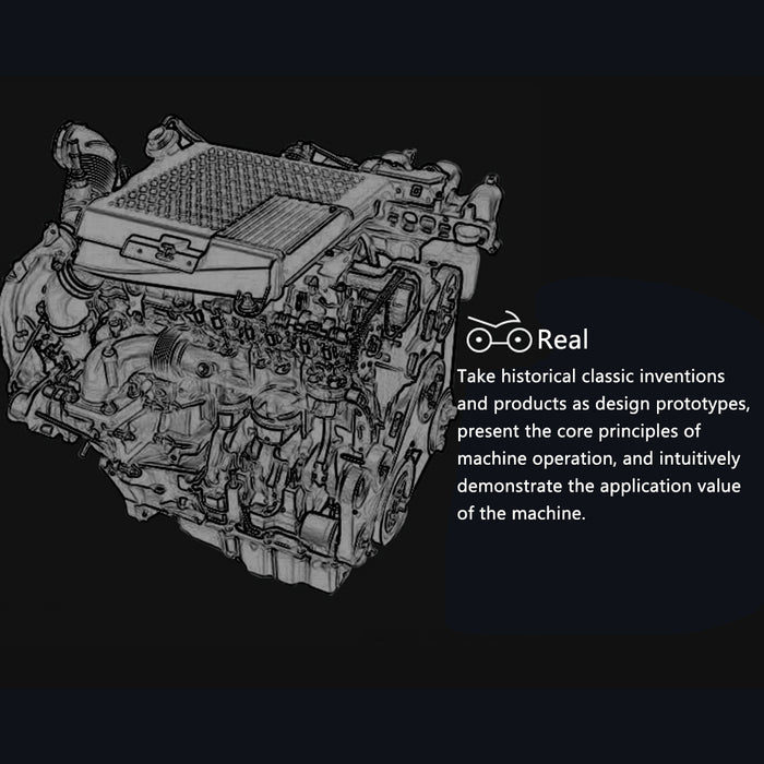 TECHING L4 Engine Model Kit that Works - Build Your Own Engine - Full Metal 4 Cylinder Car Engine Kit Car Engine Model