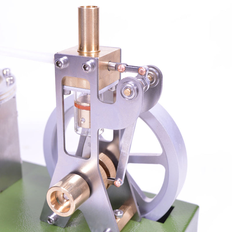 ENJOMOR Retro Metal Steam Engine with Boiler - Vertical Transparent Cylinder Steam Engine Model - STEM Toy - EngineDIY