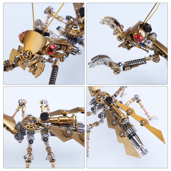 3D Metal Mantis Model Kit Golden Mechanical Praying Bug - 315Pcs