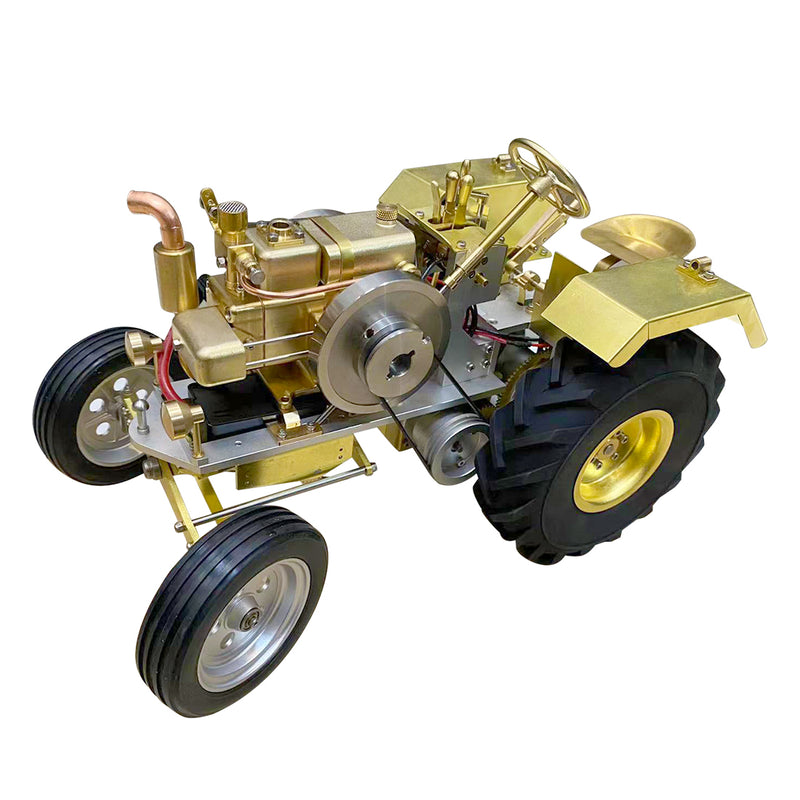 T12 Antique Roller Tractor Model with 1.6cc Mini Horizontal Single-cylinder Water-cooled Gasoline IC Engine - EngineDIY