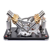 4 Cylinder Stirling Engine V4 Stirling Engine Electricity Generator Kit for Gift Collection - enginediy