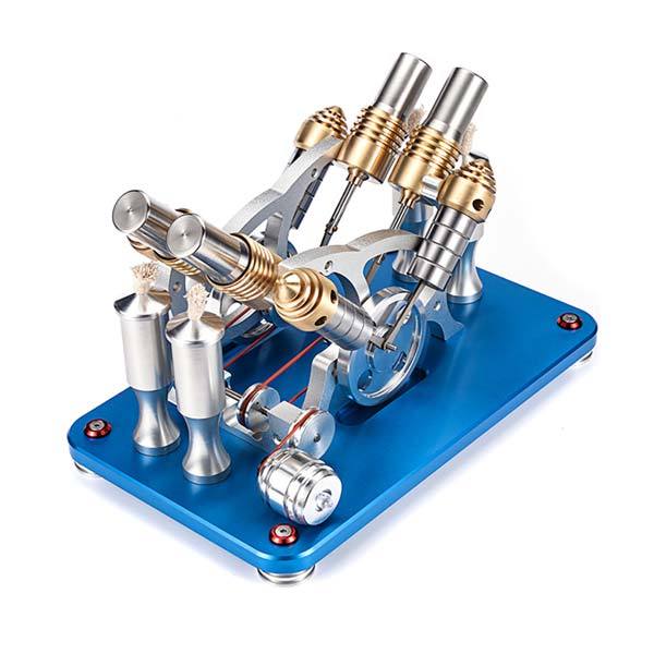 4 Cylinder Stirling Engine V4 Stirling Engine Electricity Generator Kit for Gift Collection - enginediy