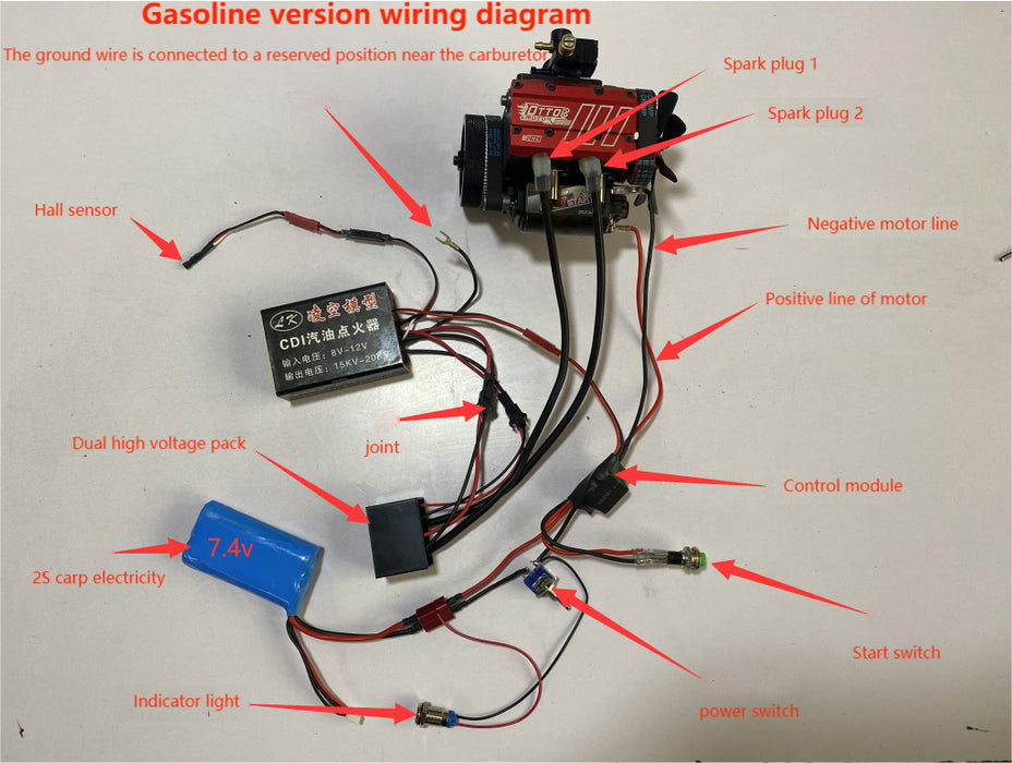 Gasoline Engine Conversion Kit for SEMTO ST-NF2 Nitro Engine Model Kit ...