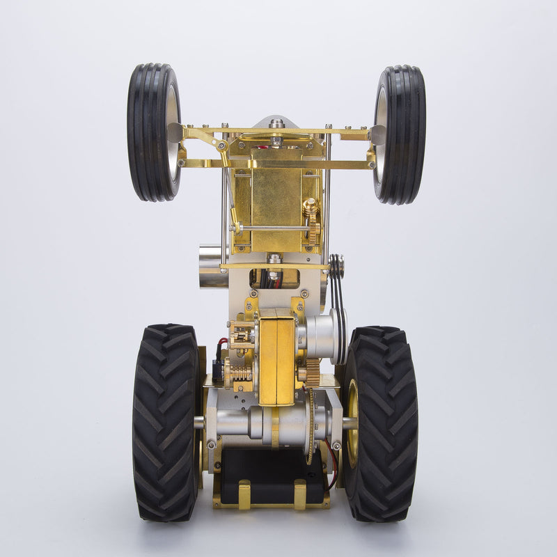 T1 Antique Roller Tractor Model with Mini Water-cooled Single-cylinder Gasoline IC Engine - EngineDIY