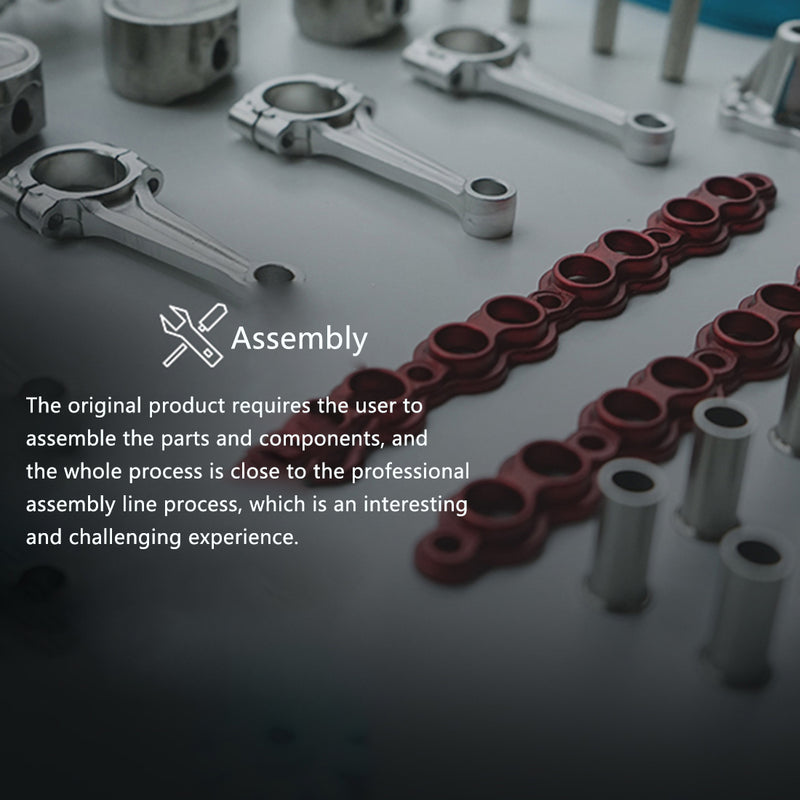 TECHING L4 Engine Model Kit that Works - Build Your Own Engine - Full Metal 4 Cylinder Car Engine Kit Car Engine Model - EngineDIY