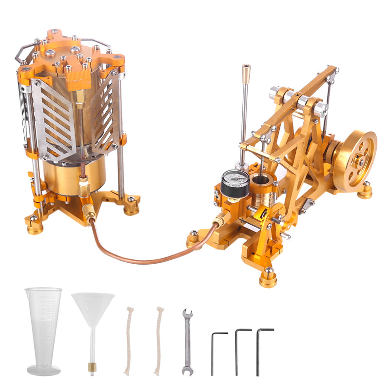 ENJOMOR Watt Steam Engine Reactor Model Steam Pump with Boiler Generator Scientific Educational Toys for Desktop Decor - EngineDIY