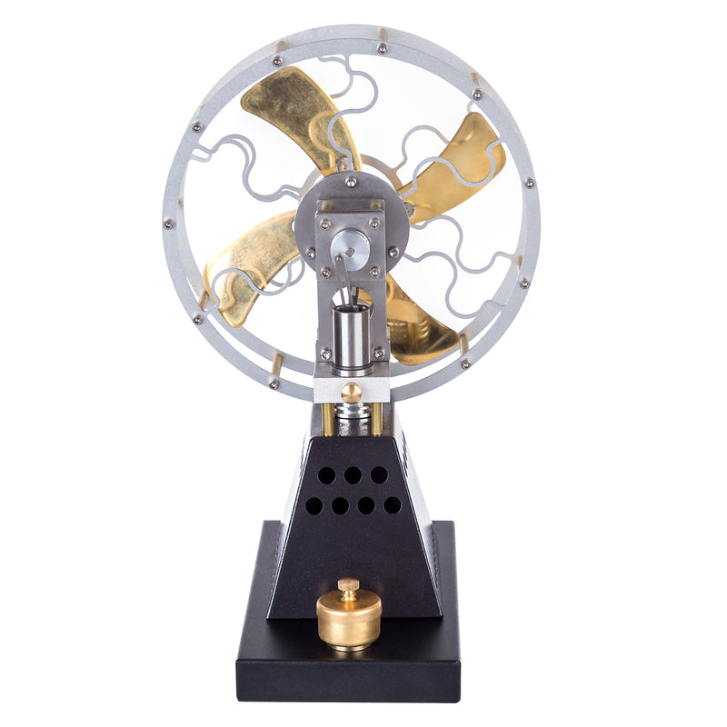 ENJOMOR Vintage 4-Blade Heat Powered Thermal Stove Fan Stirling Engine Physics Science Experiment Toy - EngineDIY