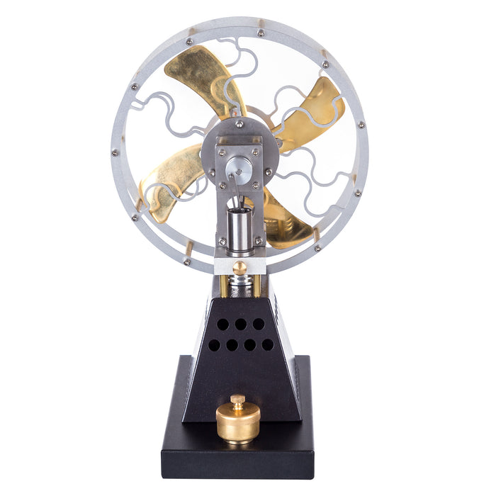 ENJOMOR Vintage 4-Blade Heat Powered Thermal Stove Fan Stirling Engine Physics Science Experiment Toy