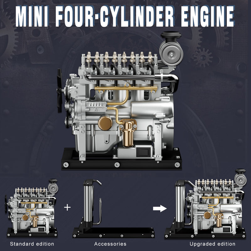 L4 Diesel Engine Model Kit that Works - Build Your Own Diesel Engine - TECHING 1: 10  Full Metal Mini L4 4 Cylinder Engine OHV Inline 4 Cylinder Engine Model Kit 300+PCS - EngineDIY