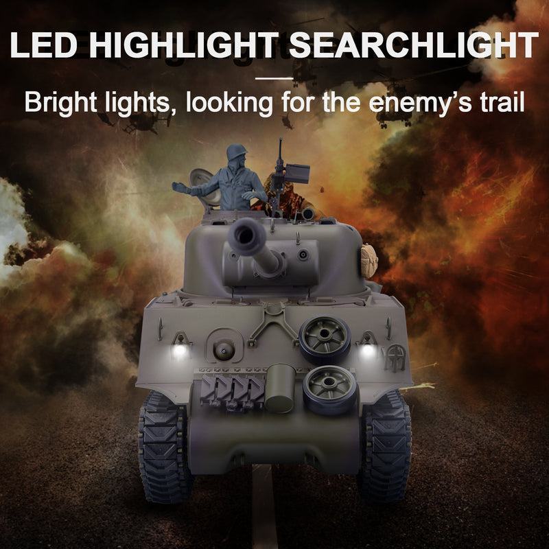 1/16 2.4G RC Tank M4A3 Medium Tank Military Vehicle Model - EngineDIY