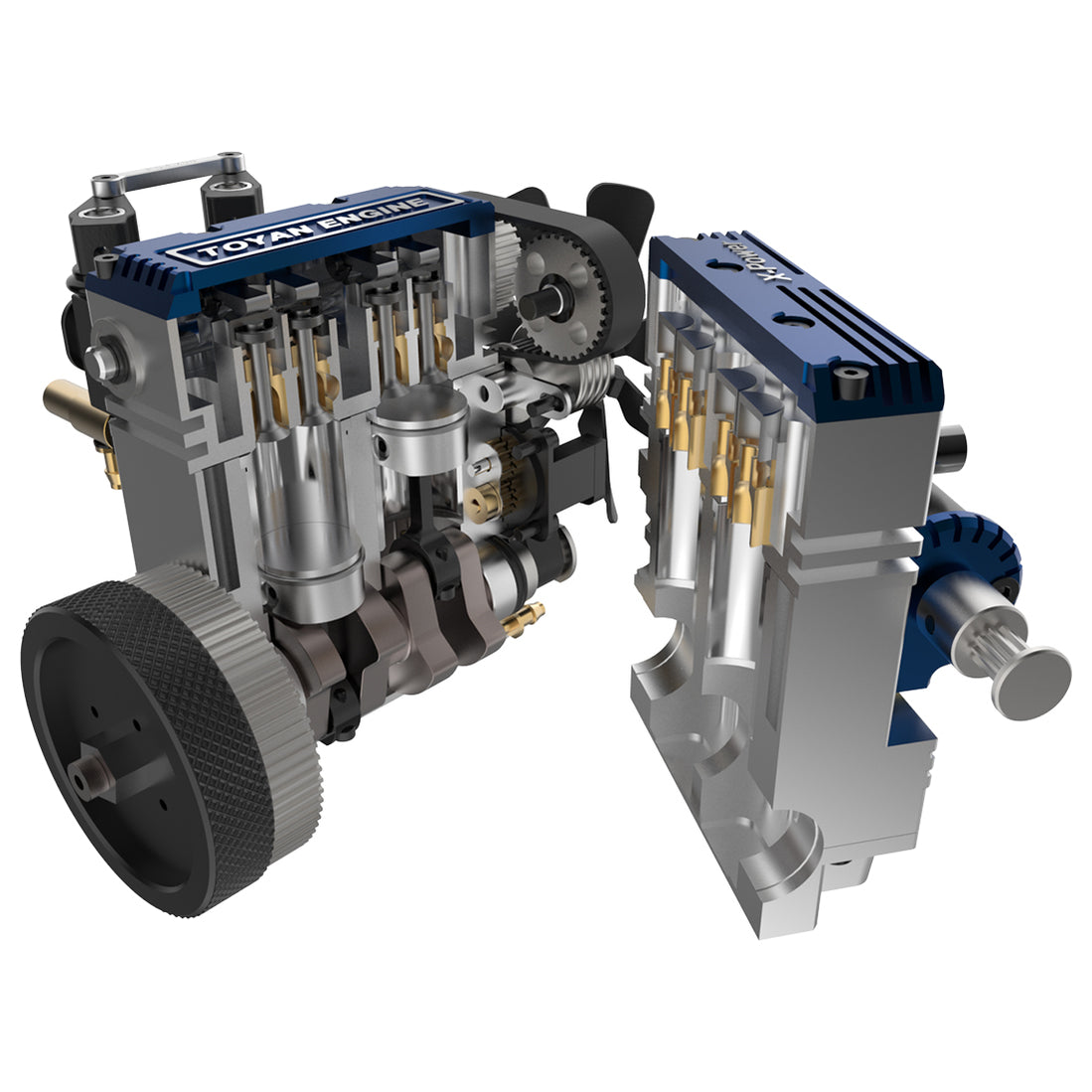 TOYAN FS-L200 2 Cylinder 4 Stroke Model Engine Kit - Build Your Own En ...