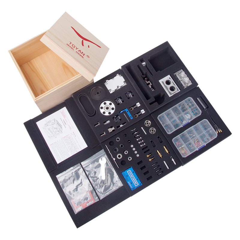 TOYAN FS-L200 2 Cylinder 4 Stroke Model Engine Kit - Build Your Own Engine that Works - EngineDIY