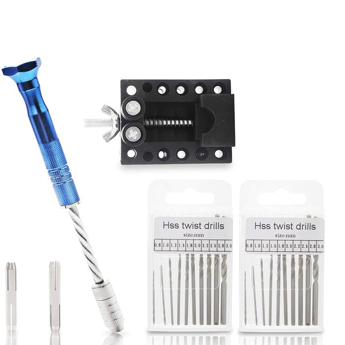 Semiautomatic Hand Twist Drill Hole Punch Accessories DIY Tools Set