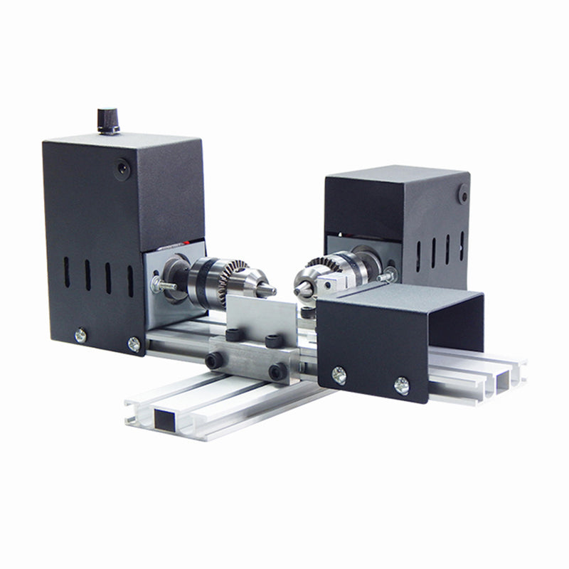 Mini Desktop Lathe with Dual Motor Multifunctional Electric DIY Tools (Black) - EngineDIY