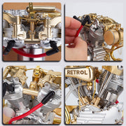 RETROL R29 4.2CC Mini V2 Engine OHV V-Twin Motorcycle Engine Double-cylinder Four-stroke Gasoline Engine Internal Combustion Engine Model - EngineDIY