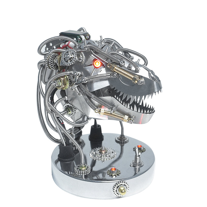 3D Metal Steampunk Moving Mechanical Dinosaur Head Model Kits - 180PCS+ - EngineDIY