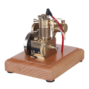M16 1.6cc Mini 4 Stroke Gasoline Engine Model Vertical Air-cooled Single-cylinder Engine with Wooden Base - EngineDIY
