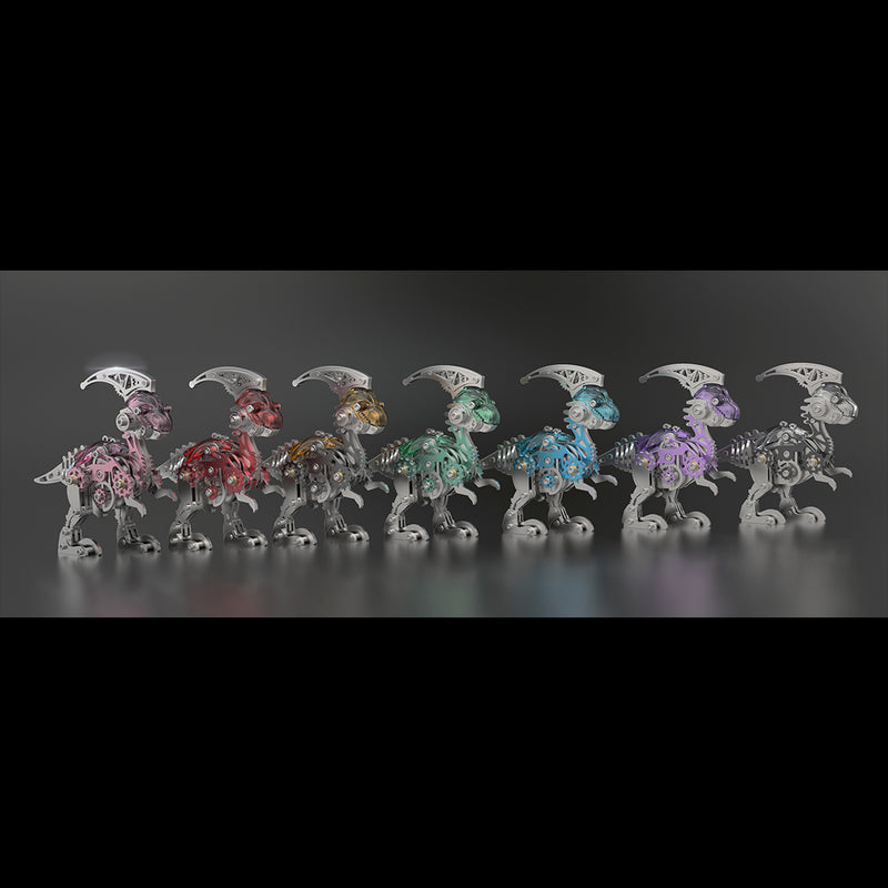 3D Metal Mechanical Dinosaur Model Kit DIY Parasaurolophus Assembly Model - 160PCS - EngineDIY