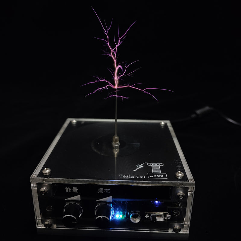 10cm Electronic Music Tesla Coil Artificial Lightning Hand Touch Magnetic Storm Coil  Experimenting Device Teaching Tool Desktop Toy - EngineDIY