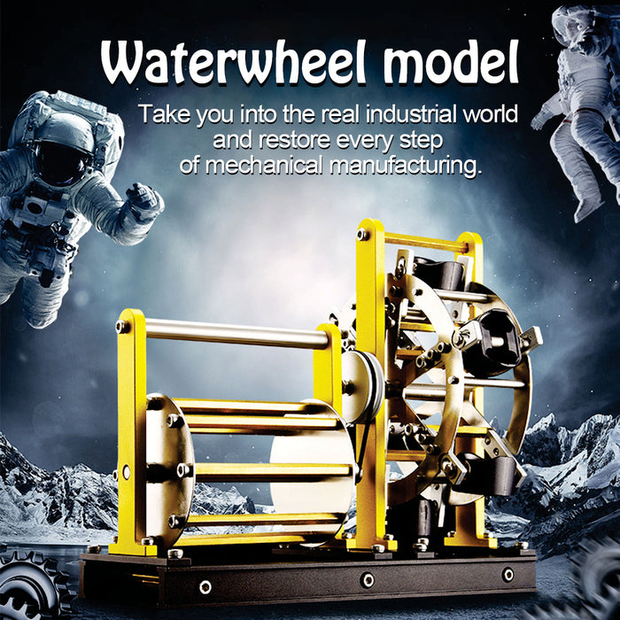 Waterwheel that Works - Water Wheel Model Kit - TECHING Waterwheel DIY Assembly 3D Metal Mechanical Puzzle Energy Education Collection 202Pcs