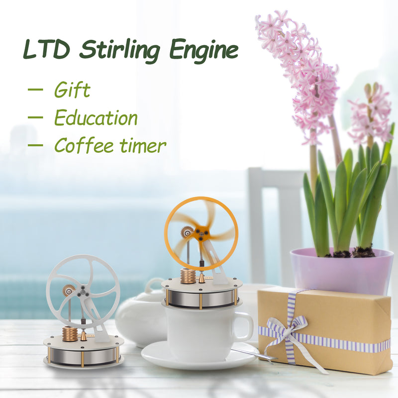ENJOMOR  Stirling Engine Metal Low Temperature Difference LTD Coffee Engine Gear Transmission Heat Engine Model - EngineDIY