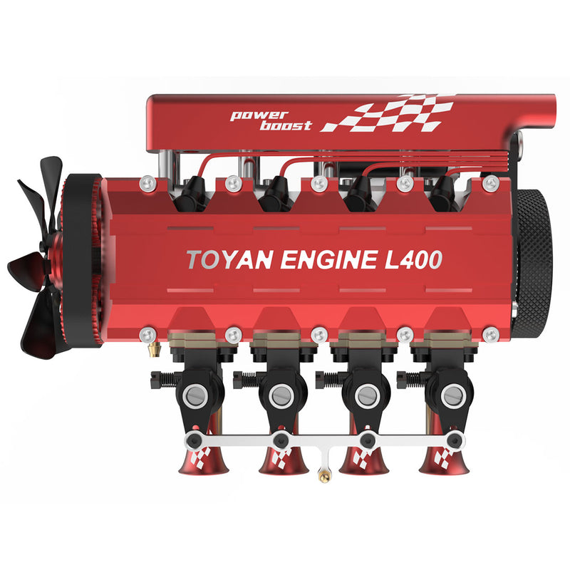 toyan power boost box TOYAN FS-L400 14cc Inline 4 Cylinder Four-stroke Water-cooled Nitro Engine Model for 1:8 1:10 RC Car Ship Airplane L400BGC / KIT / Gasoline