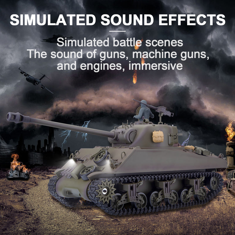 1/16 2.4G RC Tank M4A3 Medium Tank Military Vehicle Model - EngineDIY