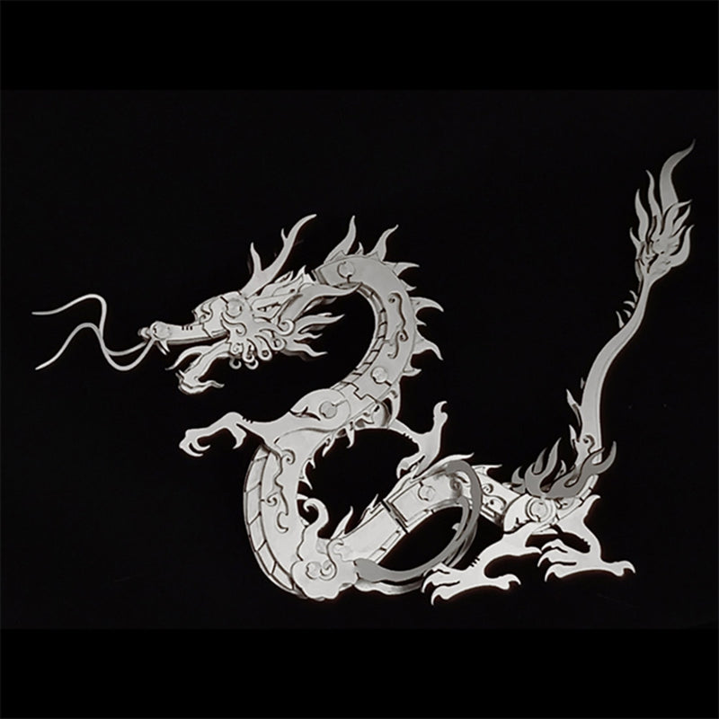 100Pcs+ DIY Metal Assembly Oriental Mythological Creatures Golden Chinese Dragon - EngineDIY