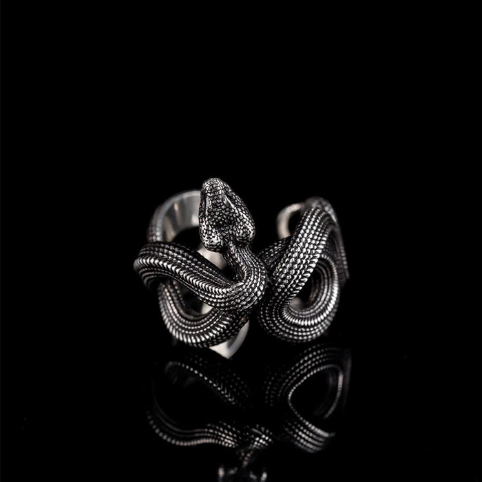 Shamanic Ouroboros Snake Mens Ring - Black - Unisex – That Rock Aesthetic