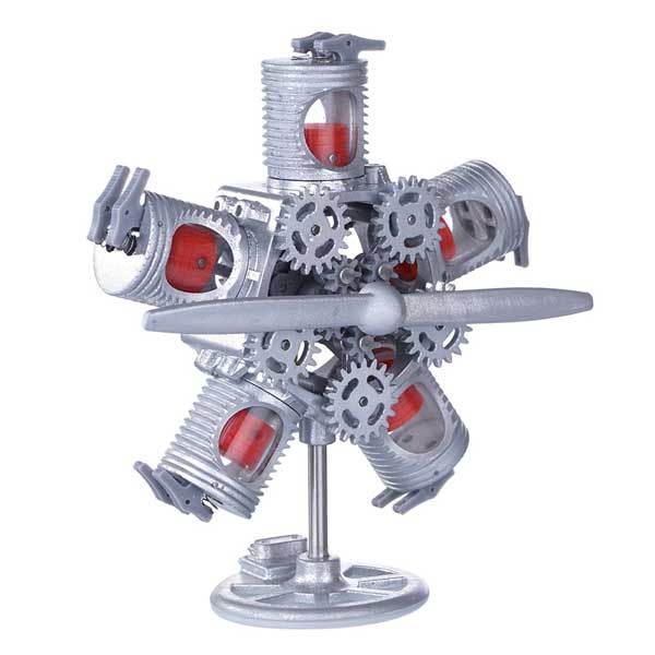 5 Cylinder Radial Engine Kit 5V USB Powered Motor Model Stem Toy - enginediy