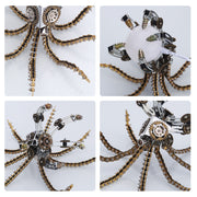 3D Metal Steampunk Galaxy Craft Puzzle Mechanical Octopus with Desk Lamp Model DIY Assembly for Home Decor Creative Gift-1060PCS