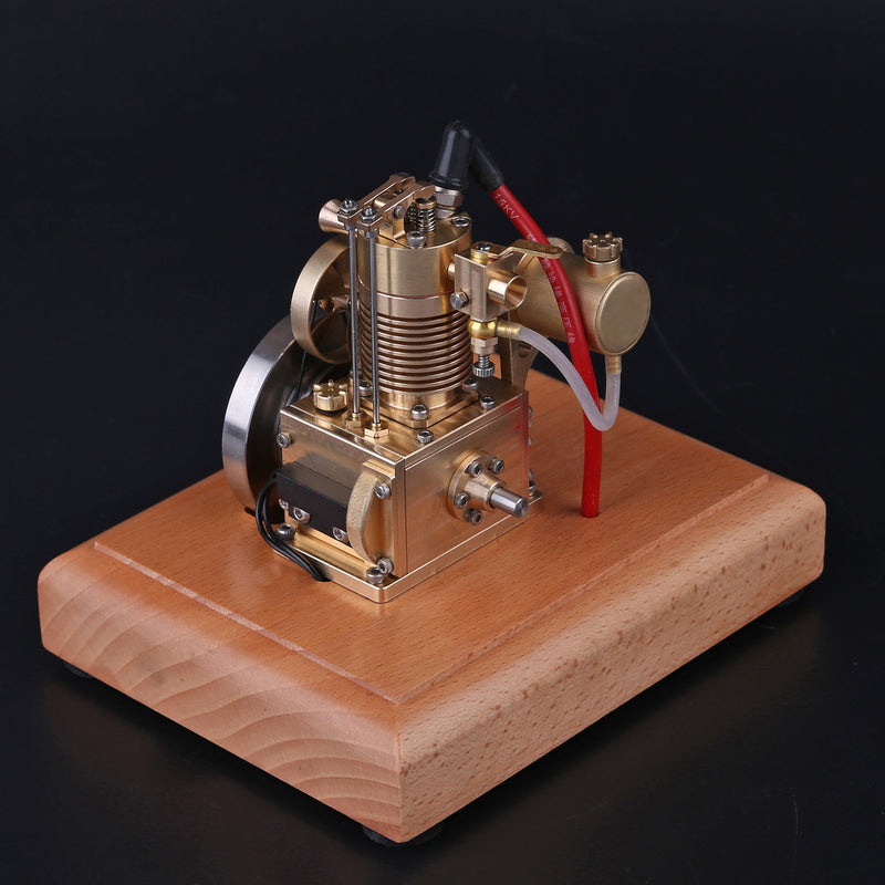 M16 1.6cc Mini 4 Stroke Gasoline Engine Model Vertical Air-cooled Single-cylinder Engine with Wooden Base - EngineDIY