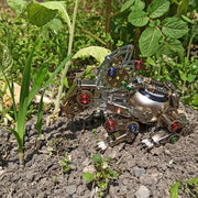 3D Metal Steampunk Puzzle Mechanical Easter Bunny Rabbit Model DIY Assembly Animal Jigsaw Puzzle Kit with Egg-500PCS+