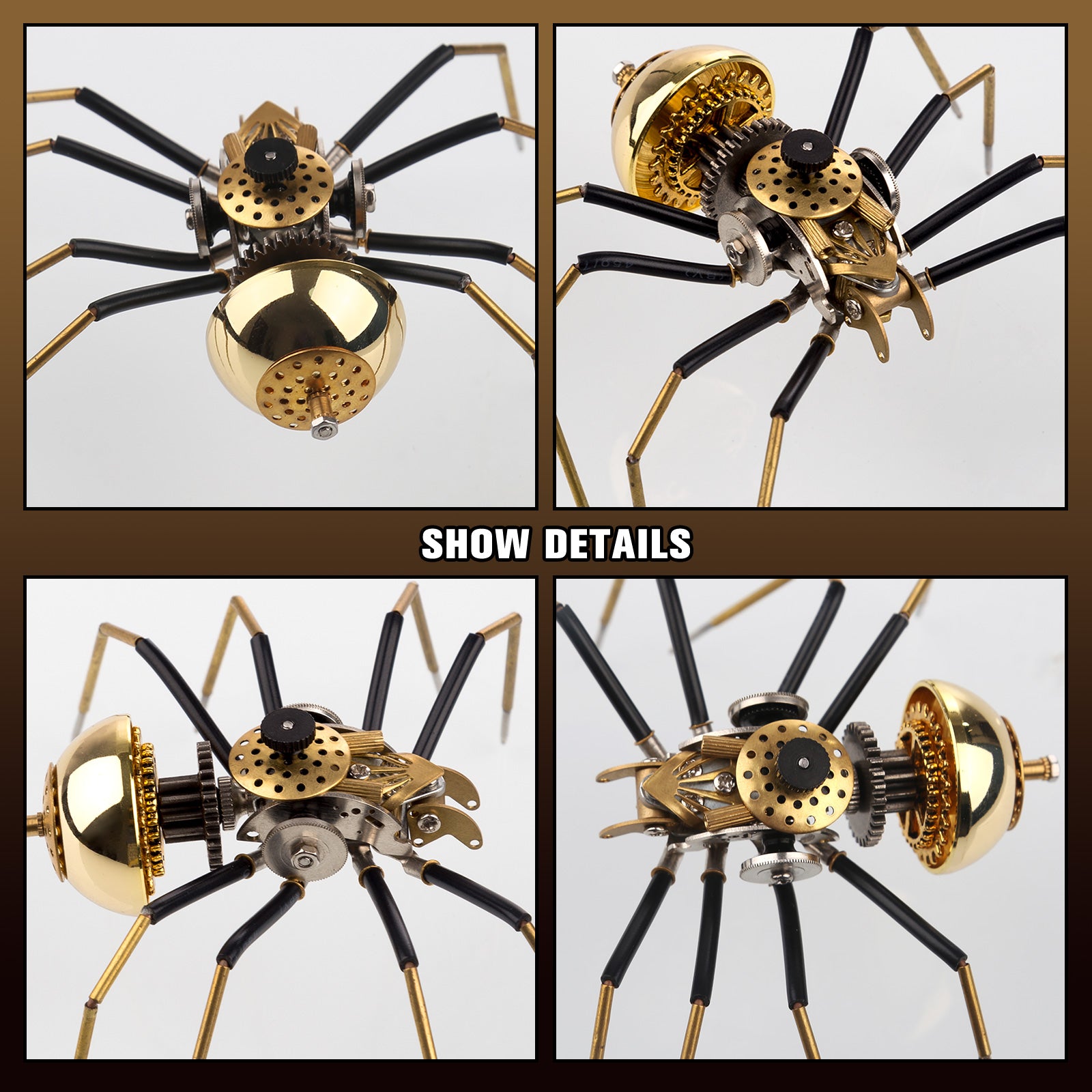 80Pcs Steampunk Insect Metal Model Kits Mechanical Crafts for Home Decor - Spider