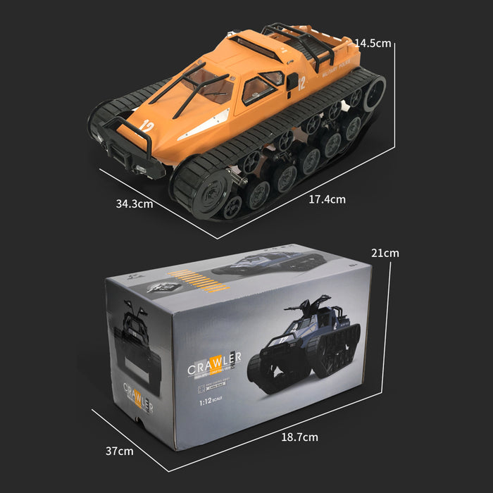 1/12 2.4G RC Crawler Tank Electric 4-wheel Drive All-terrain Off-road High-speed Drift Simulation Tank