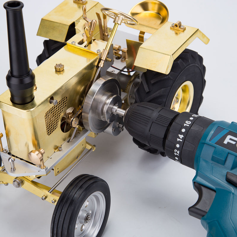 T16 Antique Roller Tractor Model with 1.6cc Mini Horizontal Air-cooled Single-cylinder Gasoline IC Engine - EngineDIY