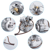 CISON FG-VT9 9cc V2 Engine V-Twin Dual Cylinder 4-Stroke Air-Cooled Gasoline Engine Motorcycle RC Engine Model - EngineDIY