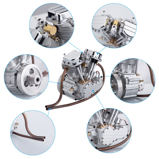 Moteur à essence CISON FG-VT9 9cc V2 bicylindre en V 4 temps refroidi par air pour moto RC