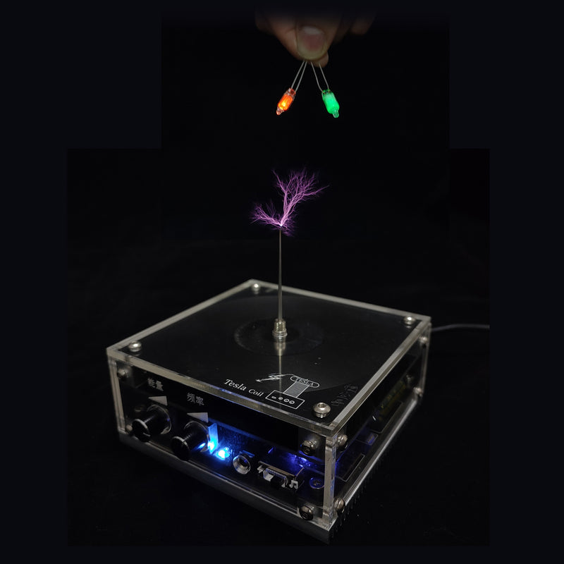 10cm Electronic Music Tesla Coil Artificial Lightning Hand Touch Magnetic Storm Coil  Experimenting Device Teaching Tool Desktop Toy - EngineDIY