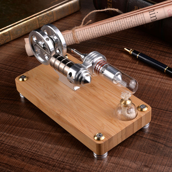 γ-shape Single Cylinder Stirling Engine Model with Twin Flywheel Science Experiment Teaching Collection